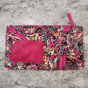 Vera Bradley Lighten Up Zip ID Case in Sunburst‎ Floral Wallet Aprox. 7x4"